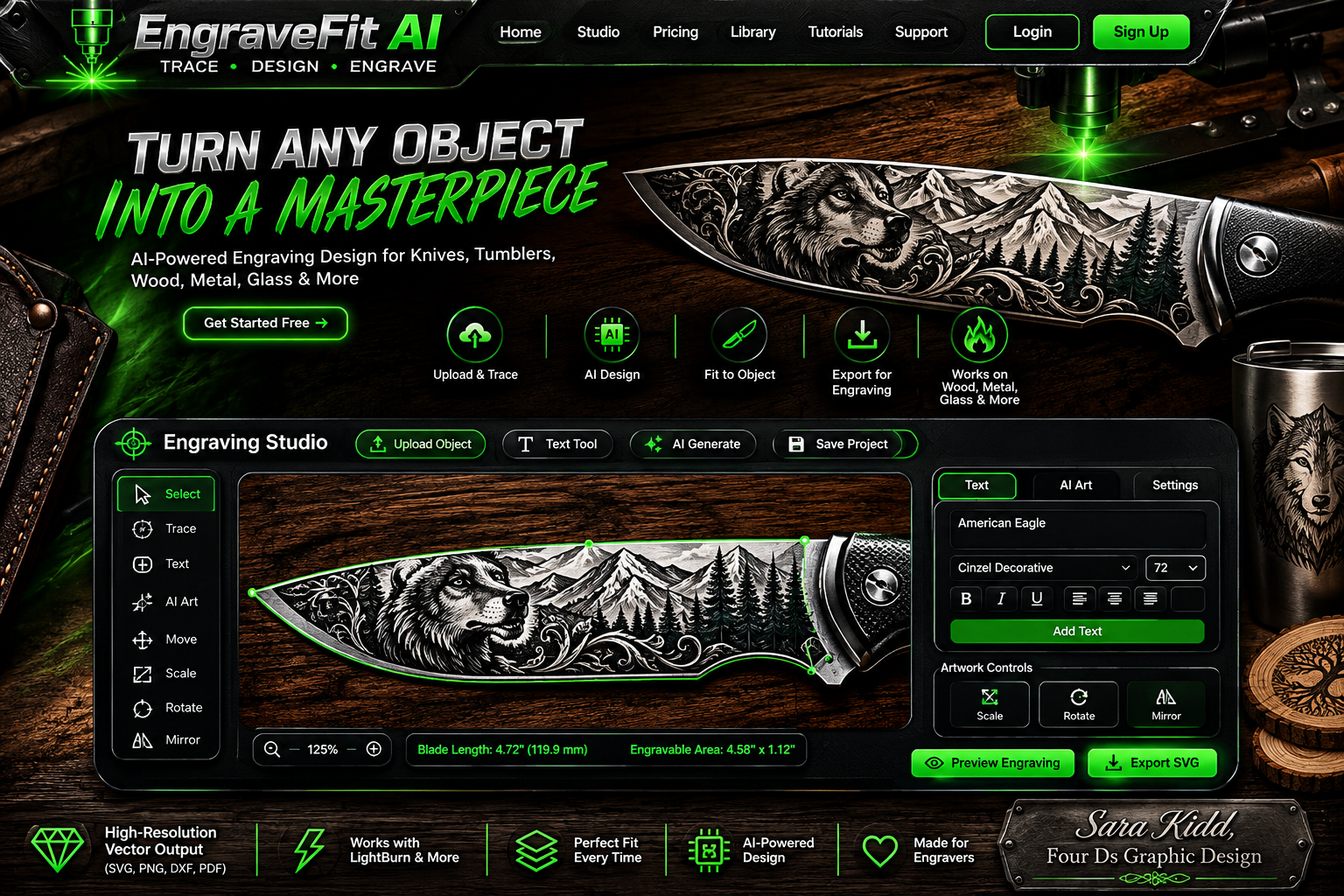 Four Ds Laser Engraving AI engraving studio preview