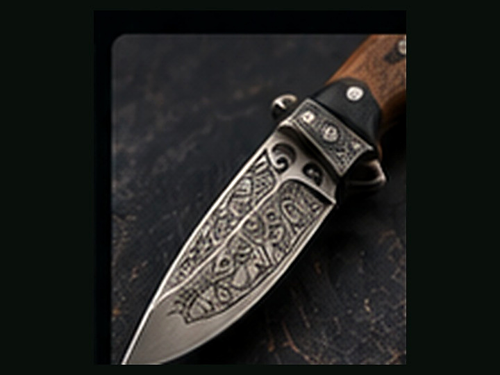 Laser engraved Knives Fixed Blade
